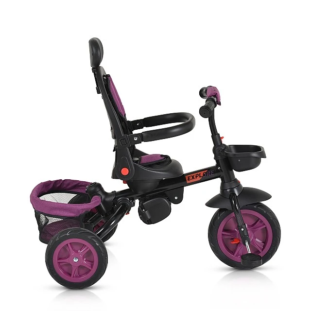 Childrens Tricycle Explore with folding handlebar purple