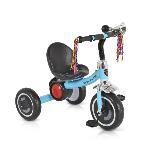 Children’s Tricycle Bonfire with glowing tires blue