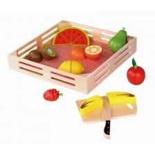 Wooden set with fruit for cutting TKI014