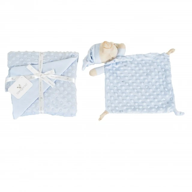 Blanket 75/100 cm with toy Bennie blue