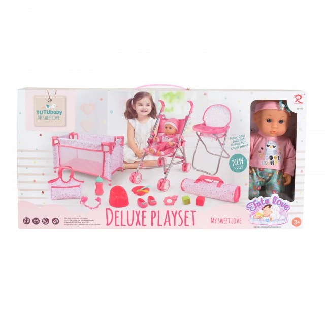 Doll 36cm pink set 88869