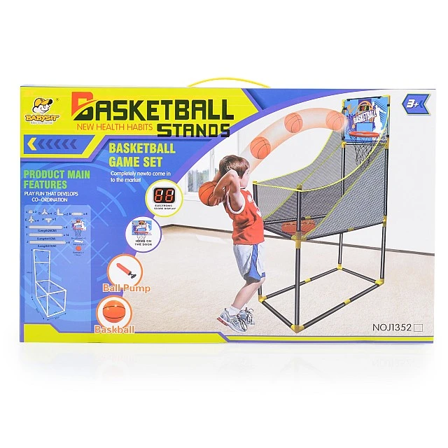 Basketball hoop with net is an electronic scoreboard J1352