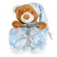 Blanket 90/75 cm with Addie Bear toy blue