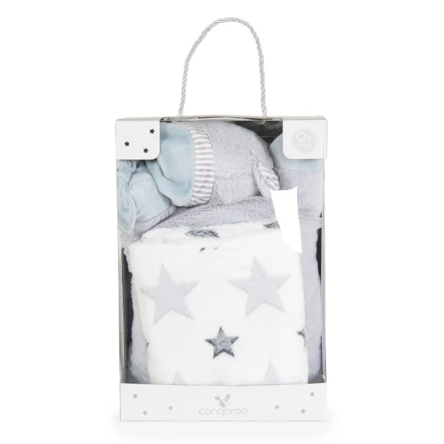Blanket 90/75 cm with pillow Sleepy Bear gray