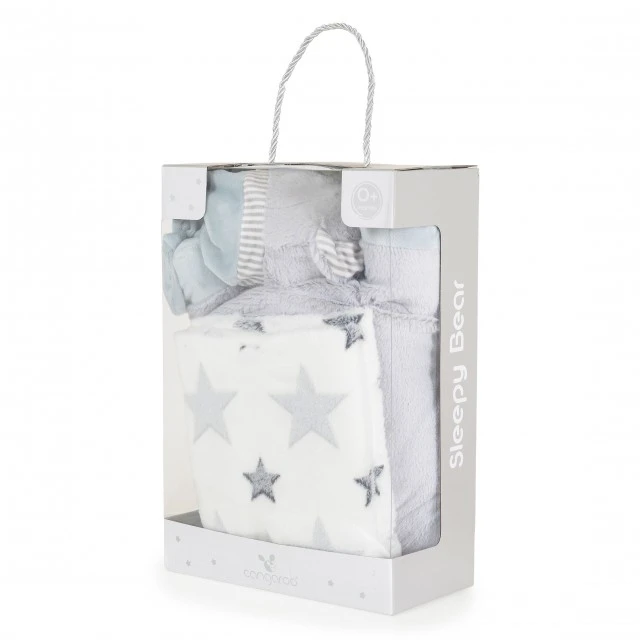 Blanket 90/75 cm with pillow Sleepy Bear gray