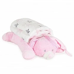 Blanket 90/75 cm with pillow Sleepy Bear pink
