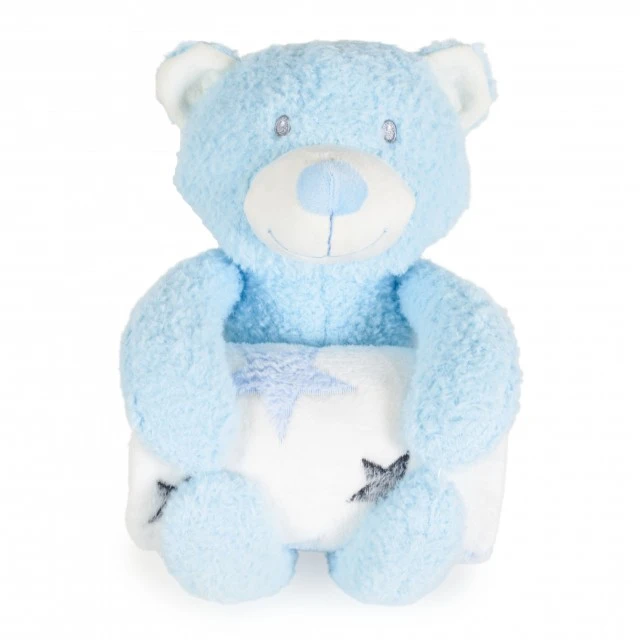 Одеяло 90/75 cm с играчка Rory Bear син