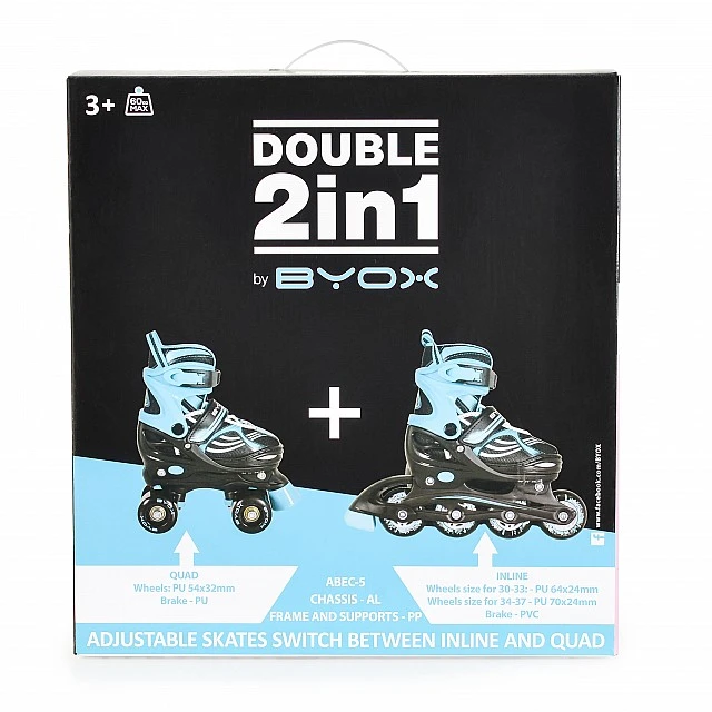 Roller skates Double 2in1 pink S-(30-33)