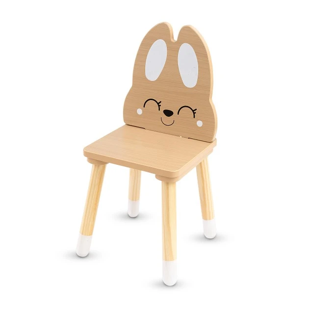 Wooden table with 2 chairs Cute Bunny