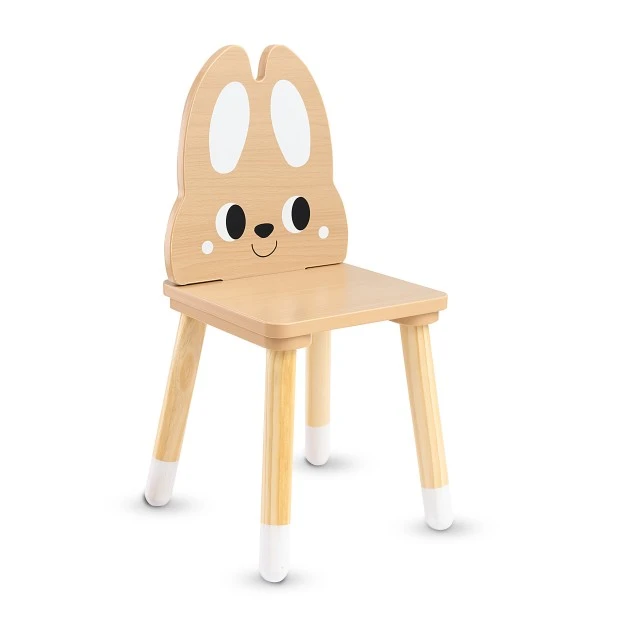 Wooden table with 2 chairs Cute Bunny
