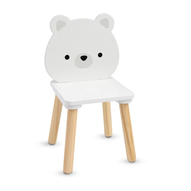 Дървена маса с 2 стола White Bears