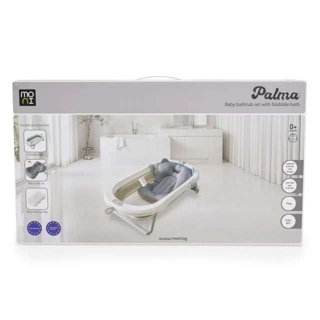 Bath set with folding bathtub Palma gray