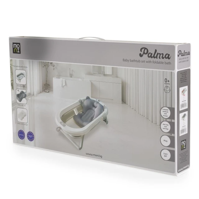 Bath set with folding bathtub Palma gray