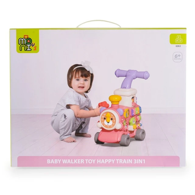 3in1 Toddler Toy Happy Train pink