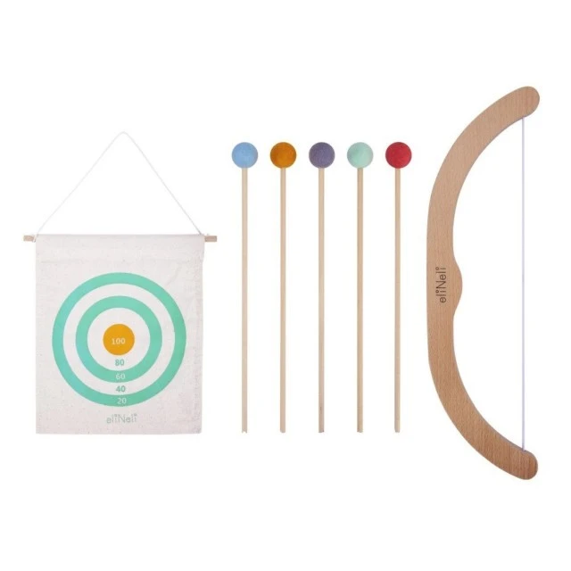 Wooden bow with arrows and target Age: 3+