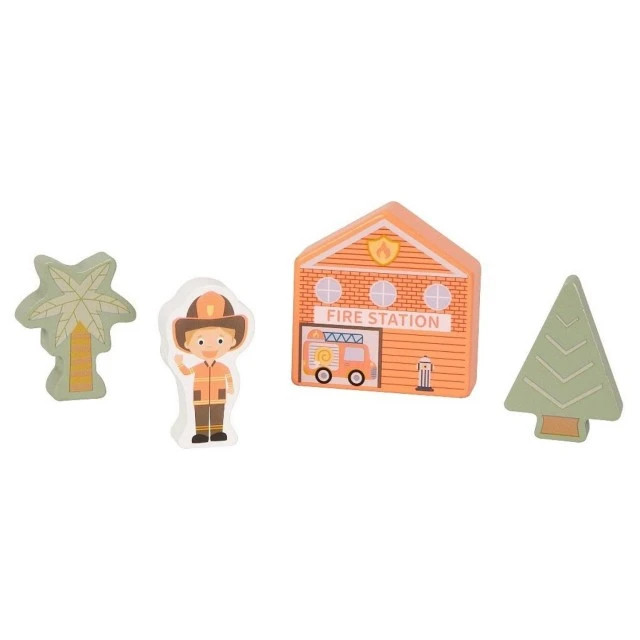 Wooden construction set with figures, City Age: 1+ Number of pieces: 21
