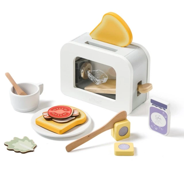 Wooden toaster with accessories Age: 2+