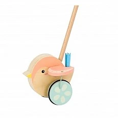 Дървена играчка за бутане Птичка Възраст: 1+