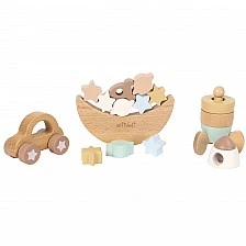 Комплект дървени играчки за баланс и редене Възраст: 1+