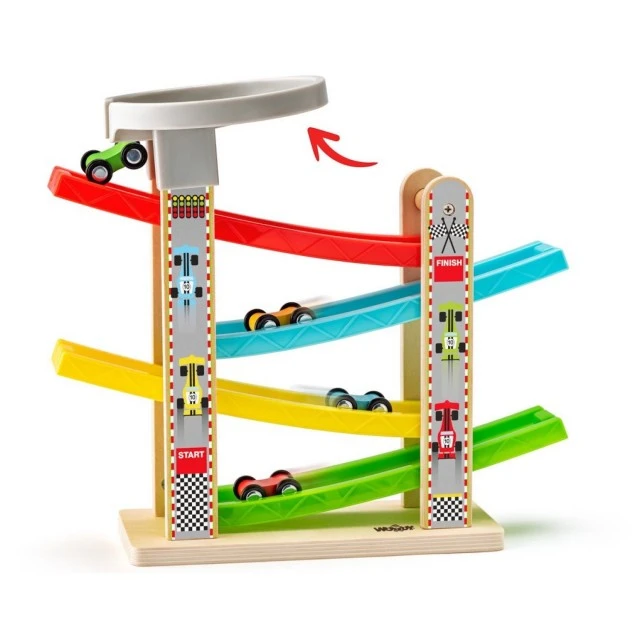 Wooden roller with platform Age: 2+ Size: 31.6x14x27 cm