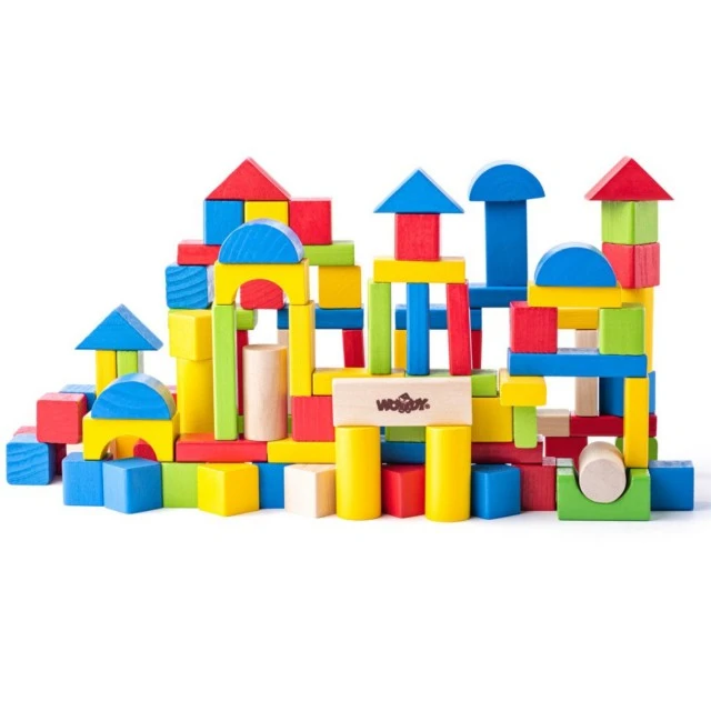 Wooden color construction set, 100 pieces Age: 1+ Number of pieces: 100