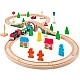Wooden train and locomotive set with batteries in a box, 40 pieces Age: 3+ Number of pieces: 40