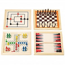 Дървен комплект класически настолни игри Възраст: 7+
