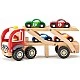 Wooden car transporter with racing cars Age: 3+ Size: 30x13x9 cm