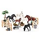 Horse farm with horses and accessories, 25 pieces Age: 3+ Number of pieces: 25
