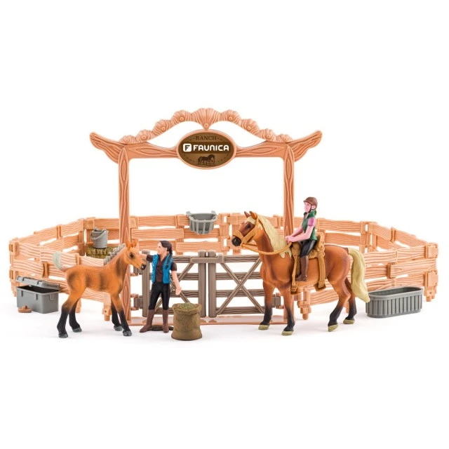 Riding school with horses and accessories, 23 pieces Age: 3+ Number of pieces: 23