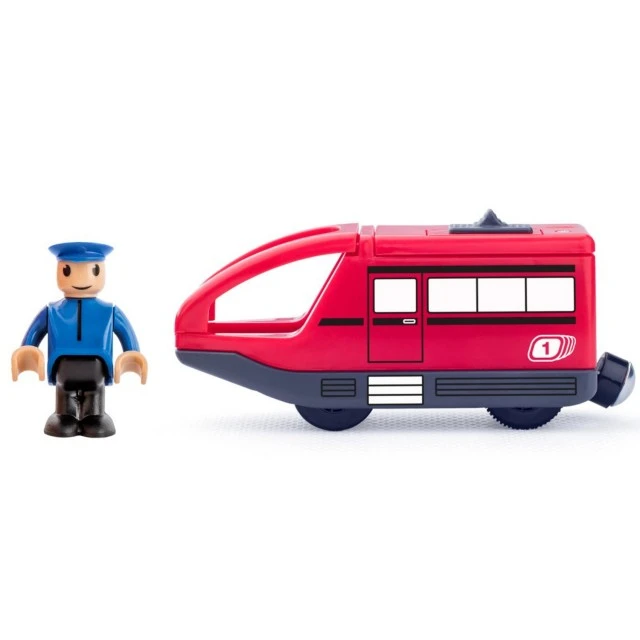 Battery-operated locomotive and driver Age: 2+ Size: 16x5x7 cm