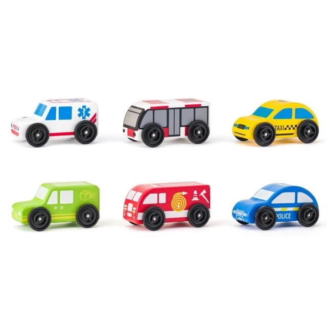 Wooden car set Professional, 6 pieces Age: 1+