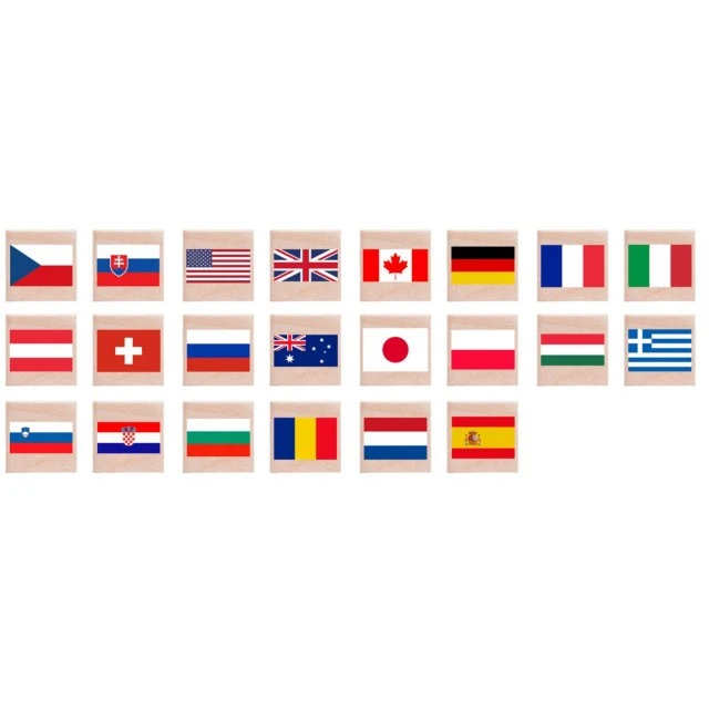 Wooden memory game, Flags Age: 2+