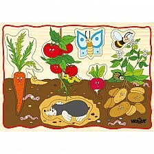 Дървен пъзел с дръжки Зеленчуци Възраст: 1+