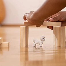 Bichon Frise Dog Figurine, Schleich Age: 3+ Size: 4.4x1.8x3.7 cm