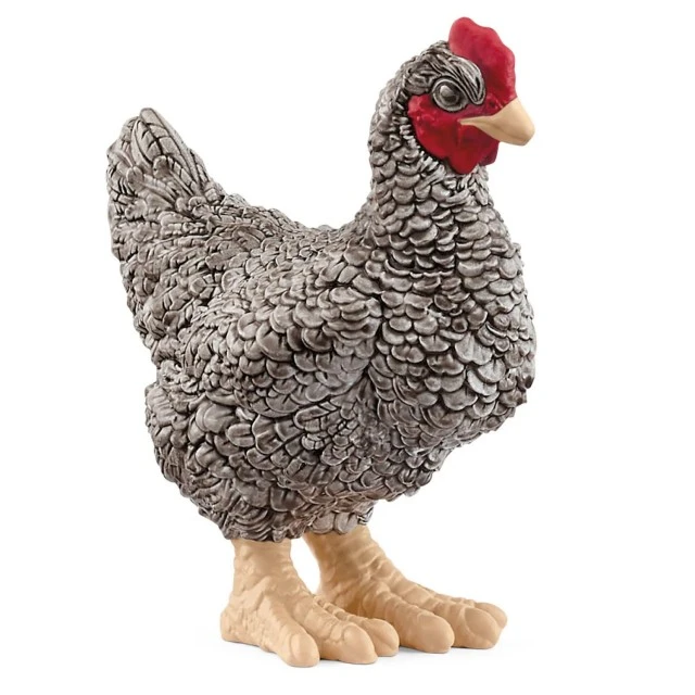 Plymouth Rock Hen Figurine, Schleich Age: 3+ Size: 3.5x2.3x4.4 cm