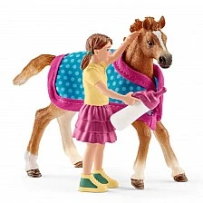 Set English Thoroughbred Horse and Child, Schleich Age: 3+ Size: 19x11.5x5.3 cm