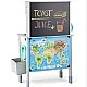 Wooden kitchen with accessories and blackboard Age: 3+ Size: 53x68x15.5 cm