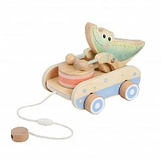Wooden Pull-along Toy Crocodile with Drum Age: 1+