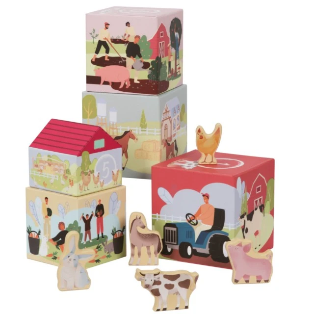 Wooden construction set Farm, 10 pieces Age: 1+ Number of pieces: 10
