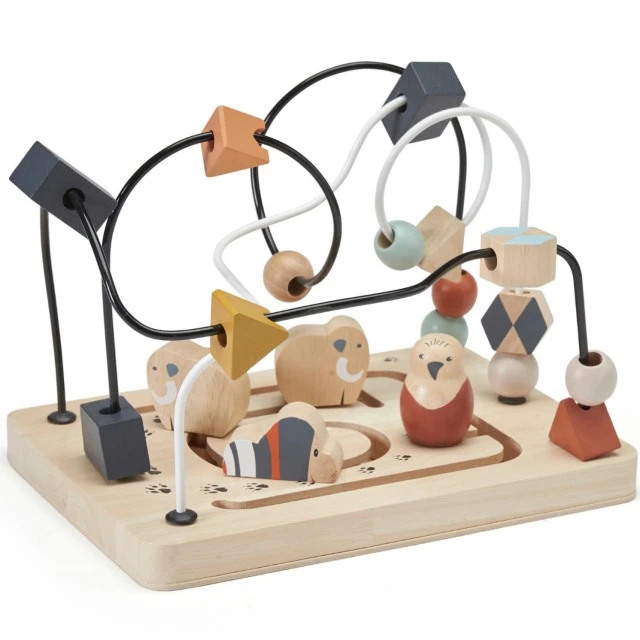 Wooden maze with beads and figures Swedish Design Age: 1+ Size: 25x18x18.8 cm