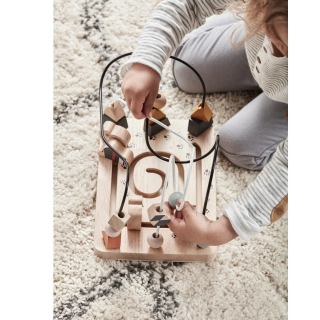 Wooden maze with beads and figures Swedish Design Age: 1+ Size: 25x18x18.8 cm