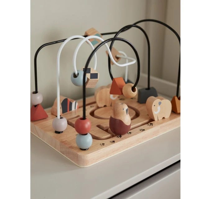 Wooden maze with beads and figures Swedish Design Age: 1+ Size: 25x18x18.8 cm