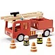 Wooden fire truck with figures Swedish Design Age: 3+ Size: 30x11x16 cm