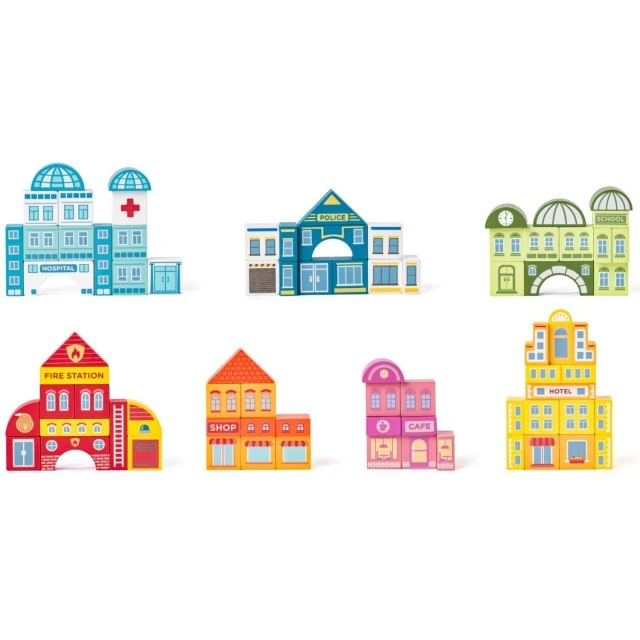 Wooden construction set Big City, 115 pieces Age: 2+ Number of pieces: 115