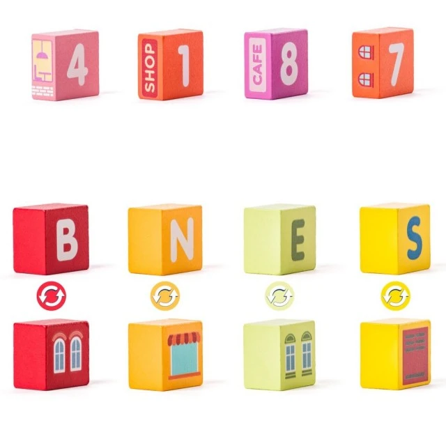 Wooden construction set Big City, 115 pieces Age: 2+ Number of pieces: 115