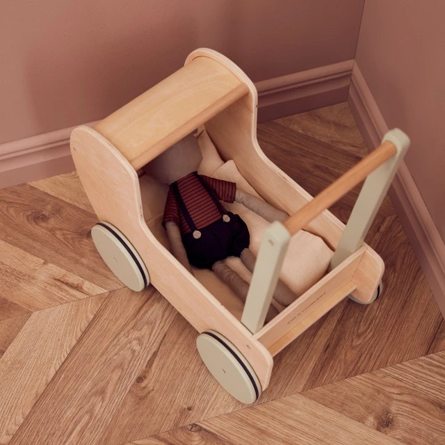 Wooden doll stroller Nature Swedish Design Age: 1+