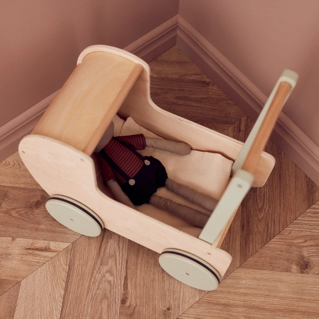 Wooden doll stroller Nature Swedish Design Age: 1+