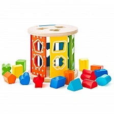 Дървен кръгъл сортер Възраст: 1+
Брой части: 16