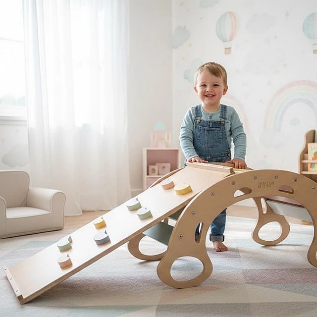 Детска двустранна дъска за катерене и пързаляне 2в1 Pastel Възраст: 1+
Размер: 78х33.5х4.5 cм